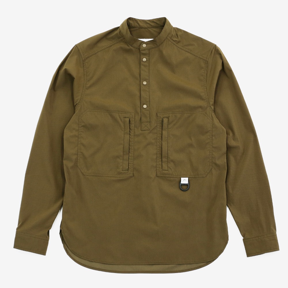 Stretch Nylon Pullover Shirt / brown khaki
