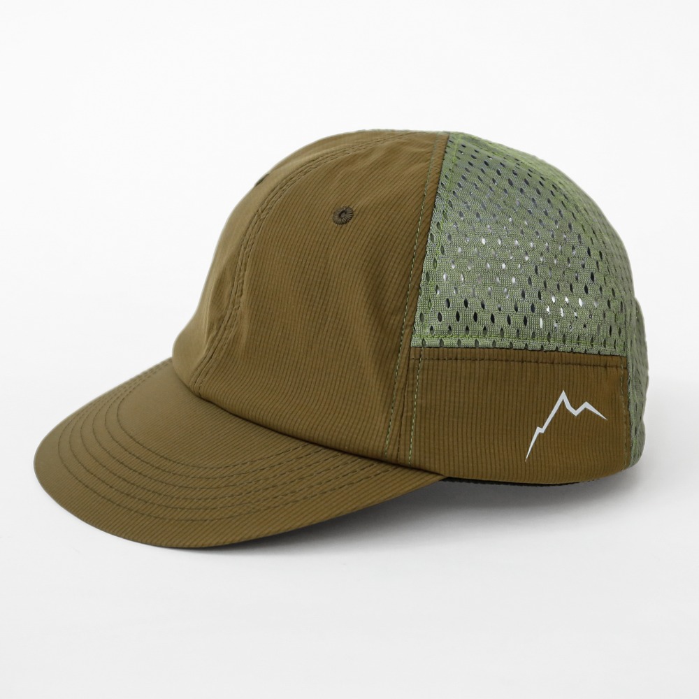 Stretch nylon mesh cap / brown khaki