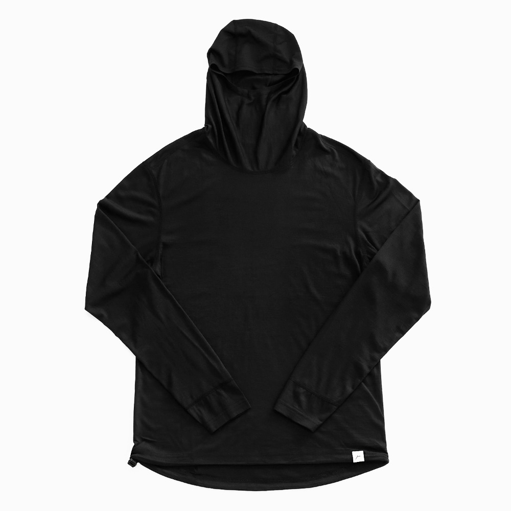 Merino blend hoodie / black