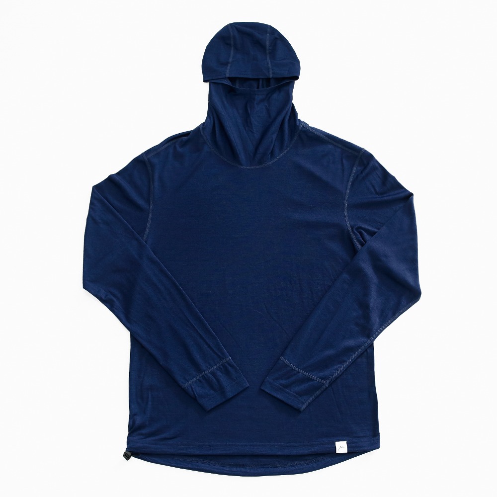 Merino blend hoodie / blue