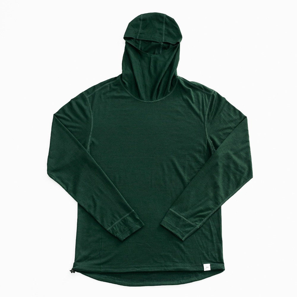 Merino blend hoodie / green