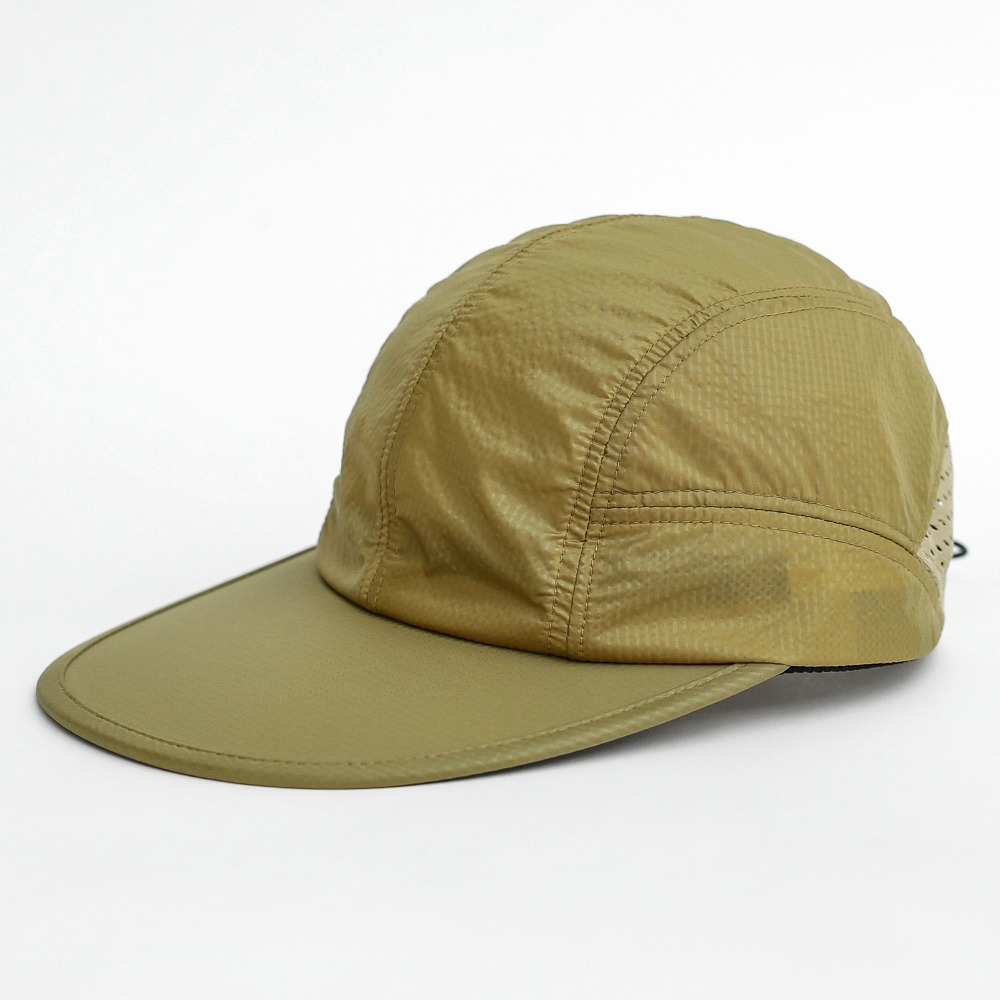 ripstop nylon cap / brown yellow
