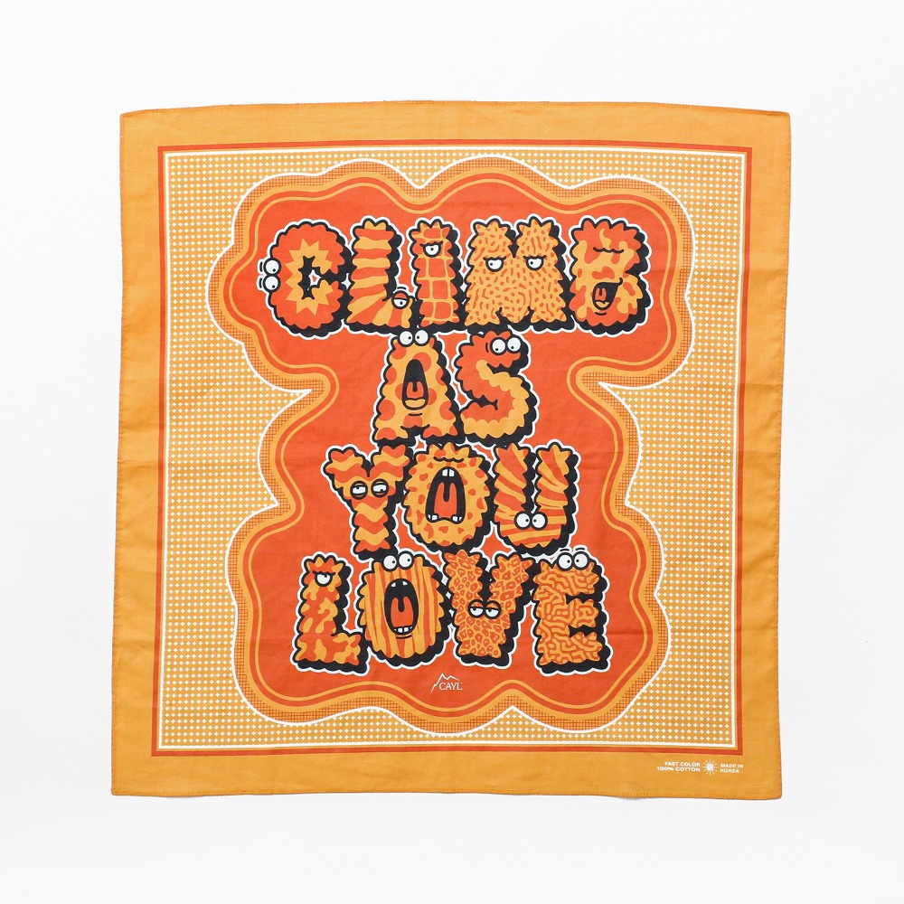 &#039;climb as you love&#039; bandana / orange