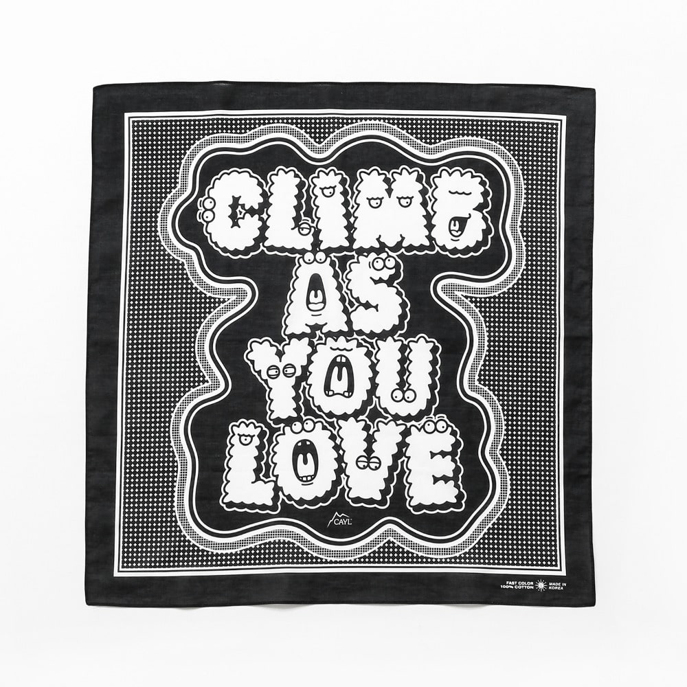 &#039;climb as you love&#039; bandana / black